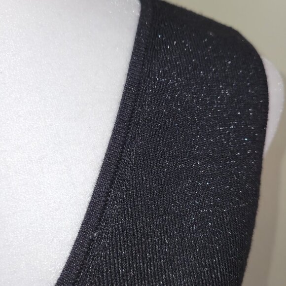 NWT Talbots Shimmer V-Neck Sweater Vest Black Lightweight W/Sparkle Women's SZ S - Picture 9 of 13